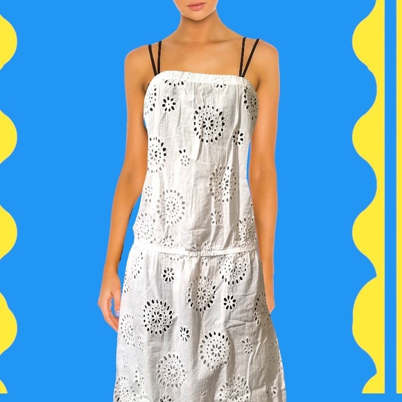 Alain Thomas☀️Cotton Eyelet☀️Beach Cover Up☀️ M - Picture 12 of 12